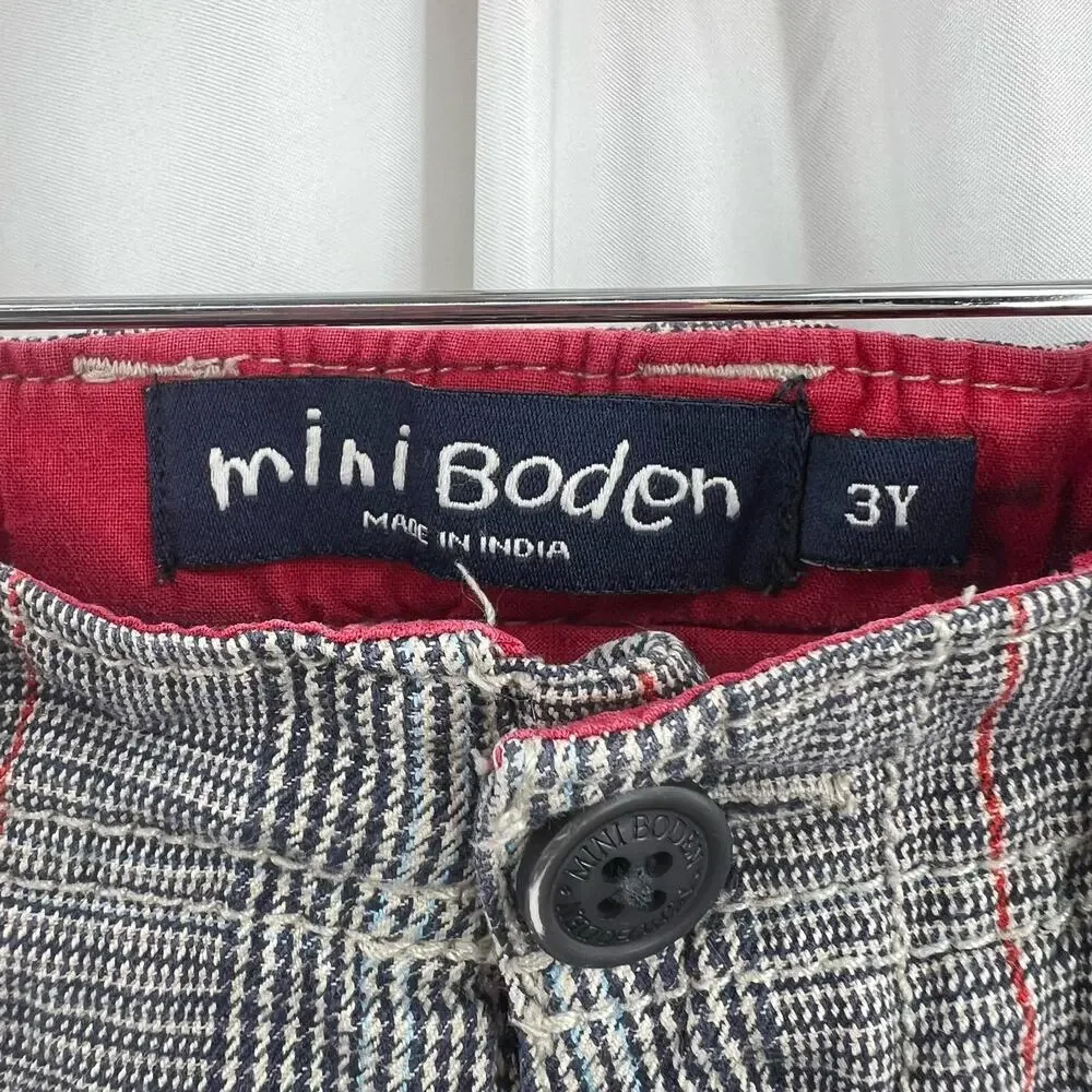 Mini Boden Plaid‎ Shorts 3 Year